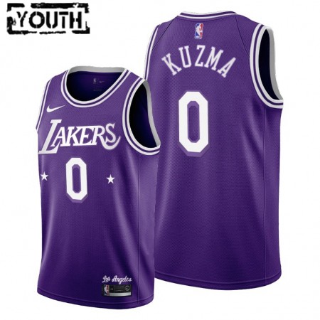 Maglia NBA Los Angeles Lakers Kyle Kuzma 0 Nike 2021-22 City Edition Throwback 60s Swingman - Bambino